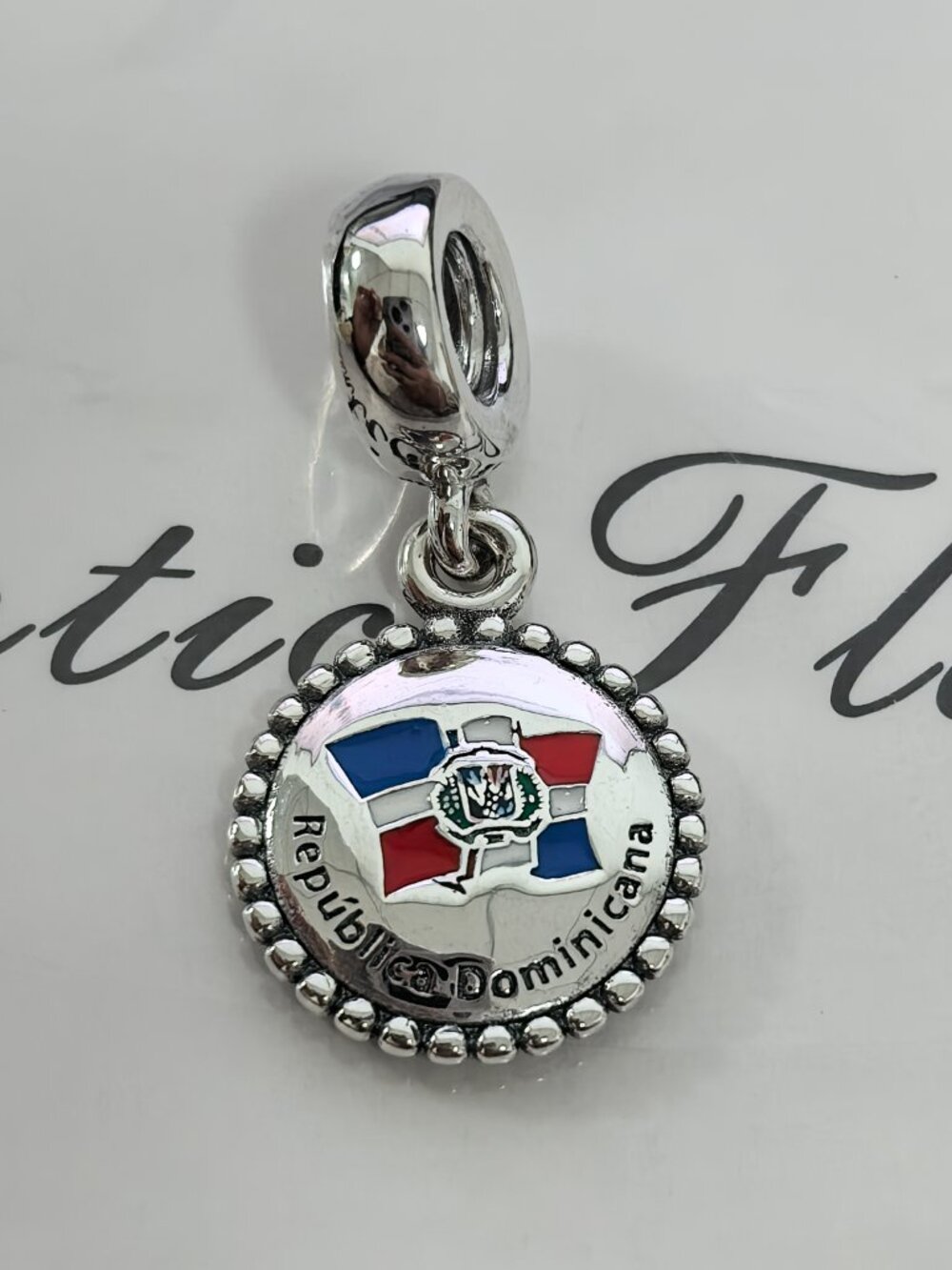 Pandora Dominican Republic Flag Charm, S925 Silver Jewelry Bracelets